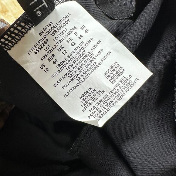 Miraclesuit Women's Untamed Wrapsody One Piece Swimsuit Blue/Brown Sz 10 NWOT - Picture 5 of 8